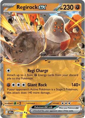 Regirock ex - 101/182 card from SV10: Destined Rivals