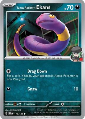 Team Rocket's Ekans card from SV10: Destined Rivals