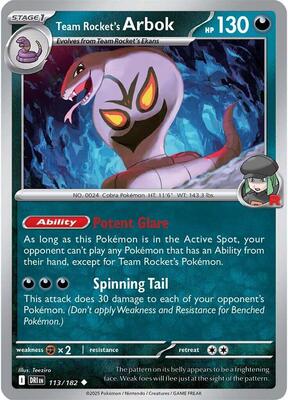 Team Rocket's Arbok card from SV10: Destined Rivals