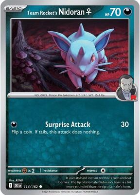 Team Rocket's Nidoran F card from SV10: Destined Rivals