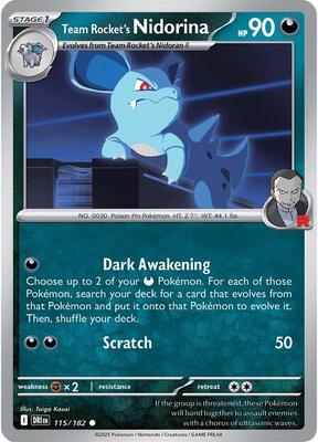 Team Rocket's Nidorina card from SV10: Destined Rivals