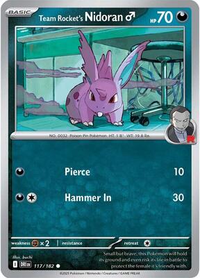 Team Rocket's Nidoran M card from SV10: Destined Rivals