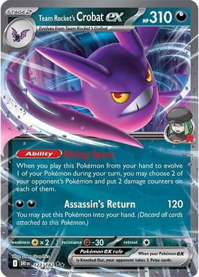 Team Rocket's Crobat ex - 122/182 card from SV10: Destined Rivals
