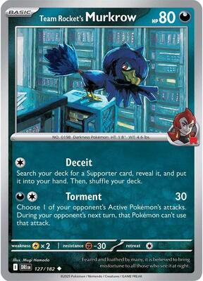 Team Rocket's Murkrow - 127/182 card from SV10: Destined Rivals
