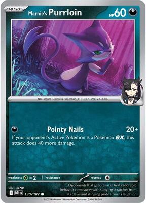 Marnie's Purrloin card from SV10: Destined Rivals