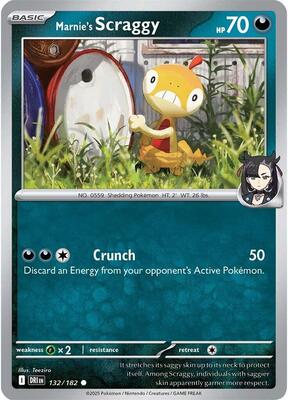 Marnie's Scraggy card from SV10: Destined Rivals