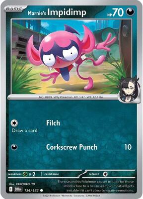 Marnie's Impidimp card from SV10: Destined Rivals