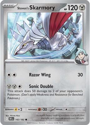 Steven's Skarmory card from SV10: Destined Rivals