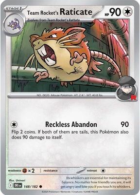 Team Rocket's Raticate - 148/182 card from SV10: Destined Rivals