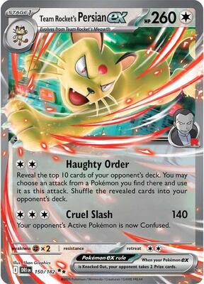 Team Rocket's Persian ex - 150/182 card from SV10: Destined Rivals