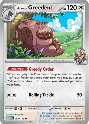 Arven's Greedent - 159/182 card from SV10: Destined Rivals