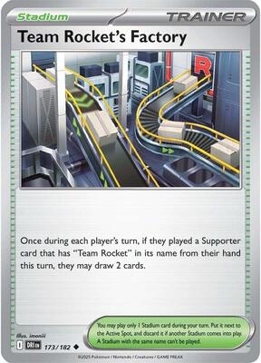 Team Rocket's Factory card from SV10: Destined Rivals