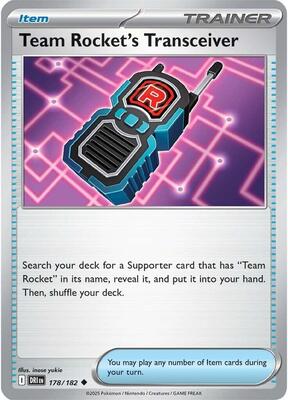 Team Rocket's Transceiver card from SV10: Destined Rivals