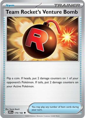 Team Rocket's Venture Bomb card from SV10: Destined Rivals