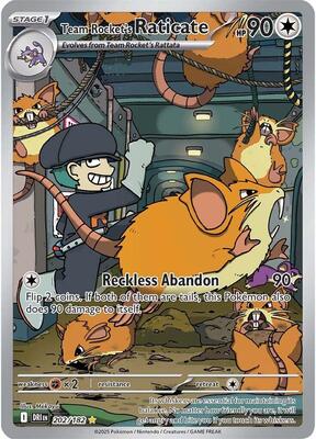 Team Rocket's Raticate - 202/182 card from SV10: Destined Rivals