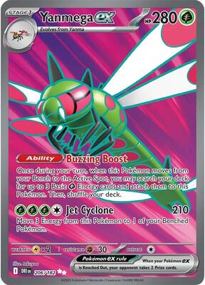 Yanmega ex - 206/182 card from SV10: Destined Rivals