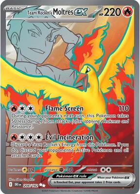 Team Rocket's Moltres ex - 208/182 card from SV10: Destined Rivals