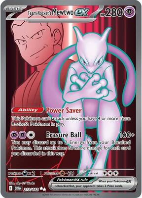 Team Rocket's Mewtwo ex - 213/182 card from SV10: Destined Rivals
