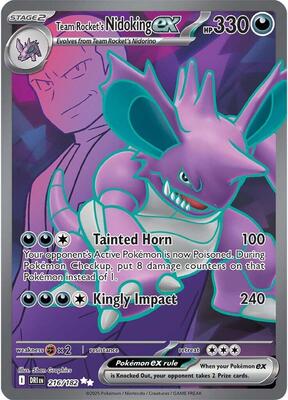 Team Rocket's Nidoking ex - 216/182 card from SV10: Destined Rivals