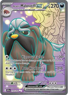 Arven's Mabosstiff ex - 218/182 card from SV10: Destined Rivals