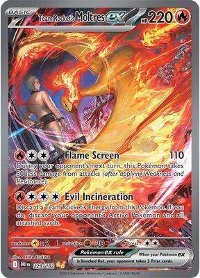 Team Rocket's Moltres ex - 229/182 card from SV10: Destined Rivals