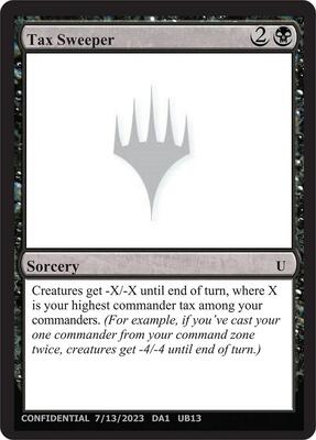 Tax Sweeper card from Un-Known Event Playtest Cards