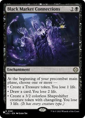 Black Market Connections card from The List Reprints