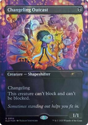 Changeling Outcast (Rainbow Foil) card from Secret Lair Drop Series
