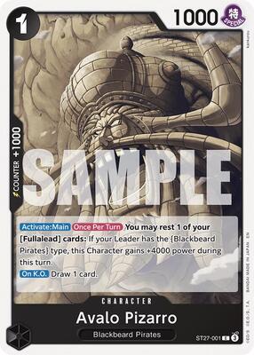 Avalo Pizarro card from Starter Deck 27: BLACK Marshall.D.Teach