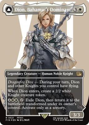 Dion, Bahamut's Dominant (Borderless) (Surge Foil) card from FINAL FANTASY