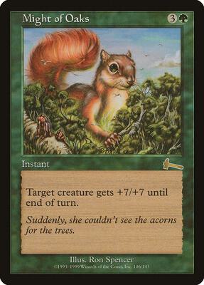 Might of Oaks card from Urza's Legacy