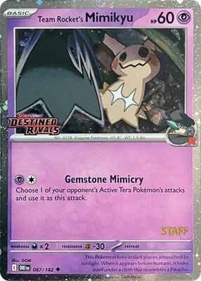 Team Rocket's Mimikyu (Prerelease) [Staff] card from Miscellaneous Cards & Products