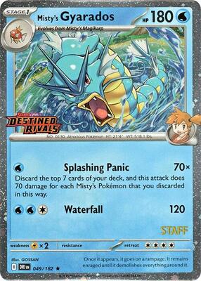 Misty's Gyarados (Prerelease) [Staff] card from Miscellaneous Cards & Products