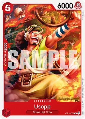 Usopp card from A Fist of Divine Speed Release Event Cards