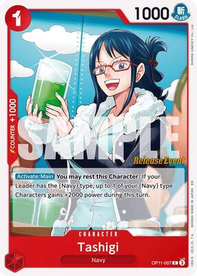 Tashigi card from A Fist of Divine Speed Release Event Cards