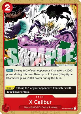 X Calibur card from A Fist of Divine Speed Release Event Cards