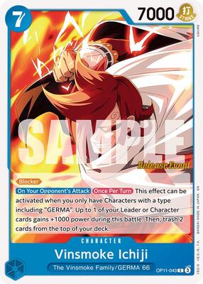 Vinsmoke Ichiji card from A Fist of Divine Speed Release Event Cards