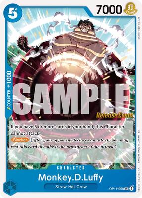 Monkey.D.Luffy (058) card from A Fist of Divine Speed Release Event Cards