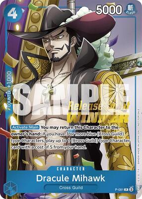 Dracule Mihawk (OP11 Release Event Winner) card from One Piece Promotion Cards