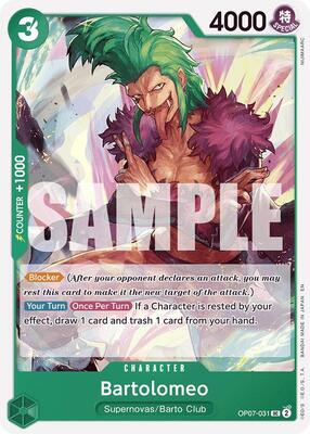 Bartolomeo (Reprint) card from Starter Deck 24: GREEN Jewelry Bonney