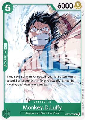 Monkey.D.Luffy (Reprint) card from Starter Deck 24: GREEN Jewelry Bonney