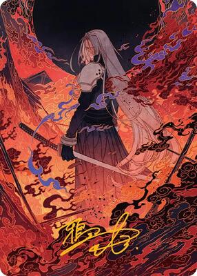 Nibelheim Aflame Art Card (Gold-Stamped Signature) card from Art Series: FINAL FANTASY