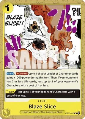 Blaze Slice (Reprint) card from Starter Deck 28: GREEN/YELLOW Yamato