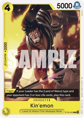 Kin'emon card from Starter Deck 28: GREEN/YELLOW Yamato