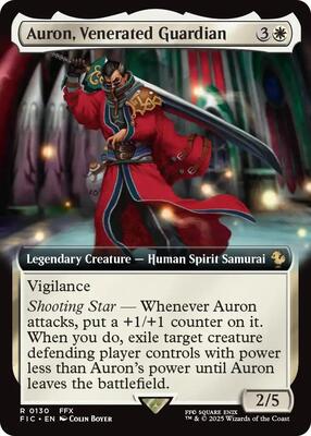 Auron, Venerated Guardian (Extended Art) card from Commander: FINAL FANTASY