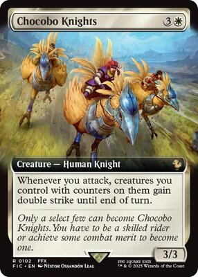 Chocobo Knights (Extended Art) card from Commander: FINAL FANTASY