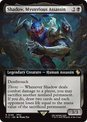 Shadow, Mysterious Assassin (Extended Art) card from Commander: FINAL FANTASY