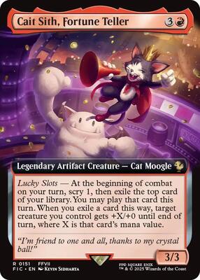 Cait Sith, Fortune Teller (Extended Art) card from Commander: FINAL FANTASY