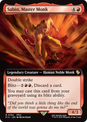 Sabin, Master Monk (Extended Art) card from Commander: FINAL FANTASY
