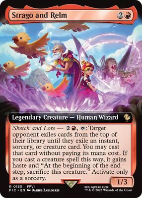 Strago and Relm (Extended Art) card from Commander: FINAL FANTASY